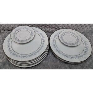 Set 10 Noritake Marywood Dinner Plates 10.5" 2181 Fine China Saucers 5.75" Japan